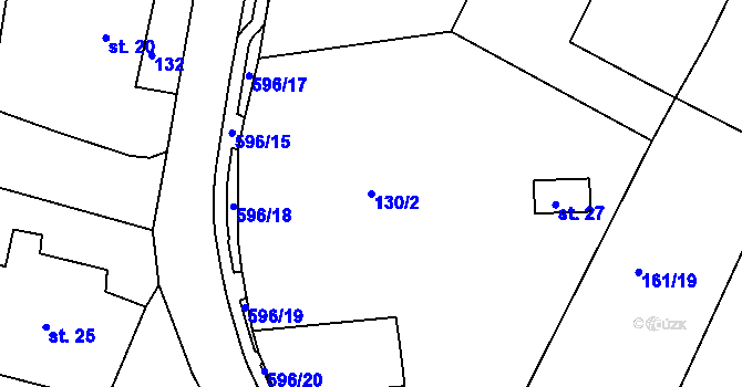 Parcela st. 130/2 v KÚ Lipová u Chebu, Katastrální mapa