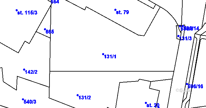 Parcela st. 131/1 v KÚ Lipová u Chebu, Katastrální mapa