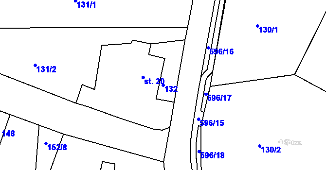Parcela st. 132 v KÚ Lipová u Chebu, Katastrální mapa