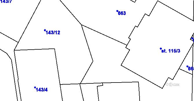 Parcela st. 142/3 v KÚ Lipová u Chebu, Katastrální mapa