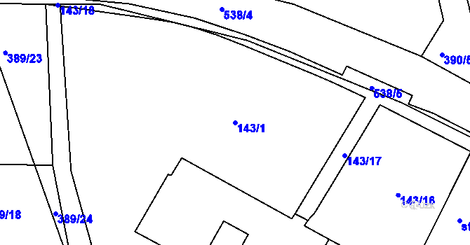 Parcela st. 143/1 v KÚ Lipová u Chebu, Katastrální mapa