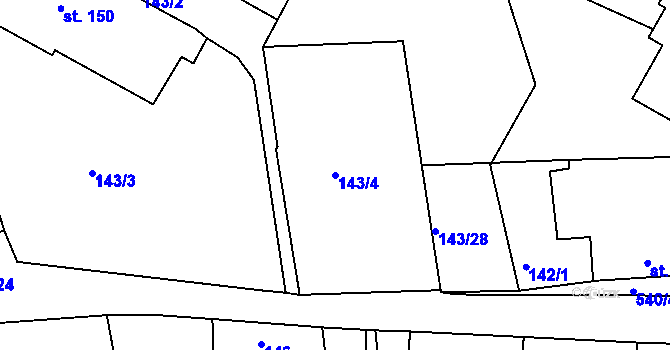 Parcela st. 143/4 v KÚ Lipová u Chebu, Katastrální mapa