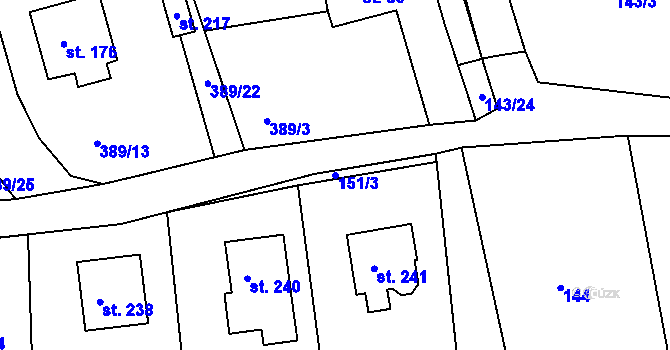 Parcela st. 151/3 v KÚ Lipová u Chebu, Katastrální mapa
