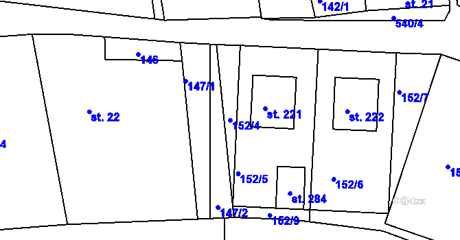 Parcela st. 152/4 v KÚ Lipová u Chebu, Katastrální mapa