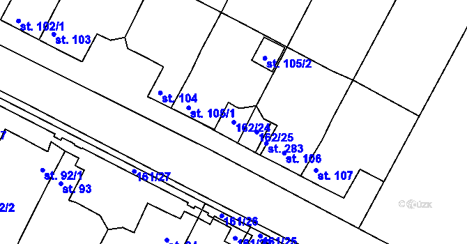 Parcela st. 162/24 v KÚ Lipová u Chebu, Katastrální mapa