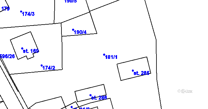 Parcela st. 181/1 v KÚ Lipová u Chebu, Katastrální mapa