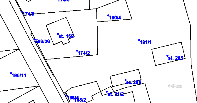 Parcela st. 181/2 v KÚ Lipová u Chebu, Katastrální mapa
