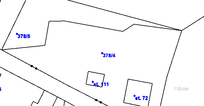 Parcela st. 378/4 v KÚ Lipová u Chebu, Katastrální mapa