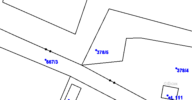 Parcela st. 378/5 v KÚ Lipová u Chebu, Katastrální mapa