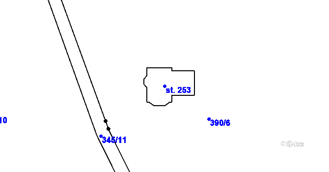 Parcela st. 253 v KÚ Lipová u Chebu, Katastrální mapa