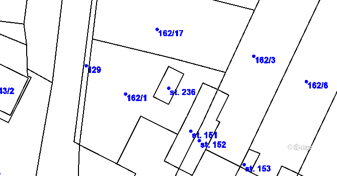 Parcela st. 236 v KÚ Lipová u Chebu, Katastrální mapa