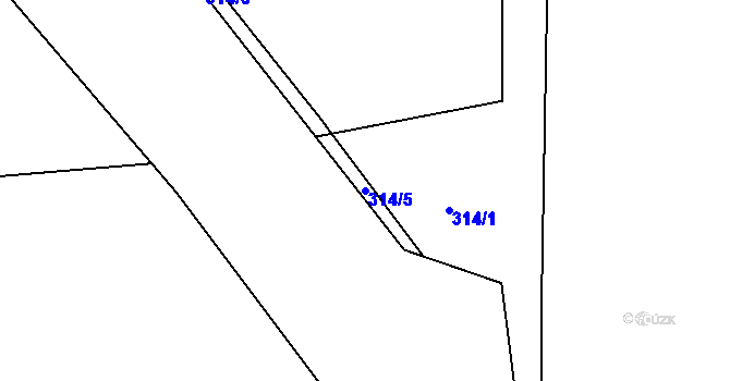 Parcela st. 314/5 v KÚ Lipová u Chebu, Katastrální mapa