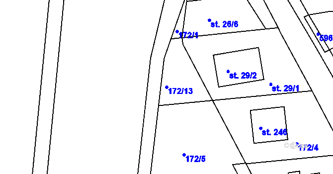 Parcela st. 172/13 v KÚ Lipová u Chebu, Katastrální mapa