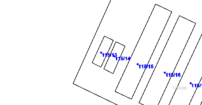 Parcela st. 115/13 v KÚ Lipová u Chebu, Katastrální mapa