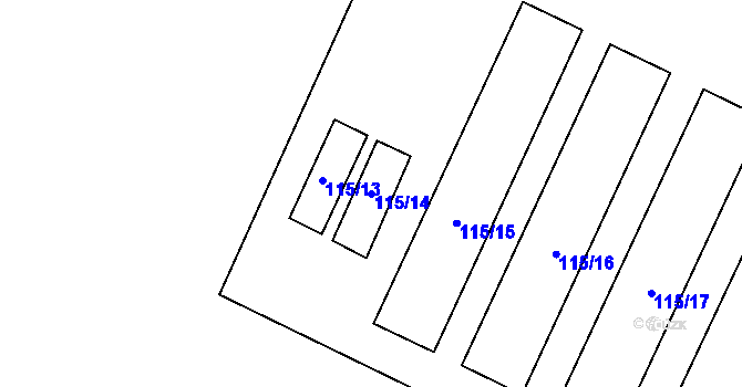 Parcela st. 115/14 v KÚ Lipová u Chebu, Katastrální mapa