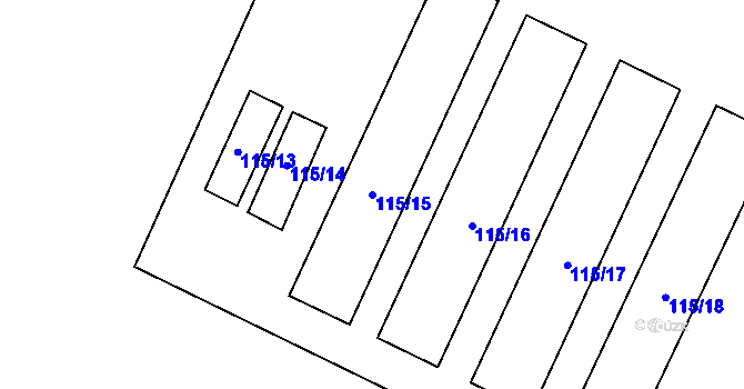 Parcela st. 115/15 v KÚ Lipová u Chebu, Katastrální mapa