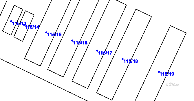 Parcela st. 115/17 v KÚ Lipová u Chebu, Katastrální mapa