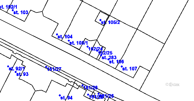 Parcela st. 162/25 v KÚ Lipová u Chebu, Katastrální mapa