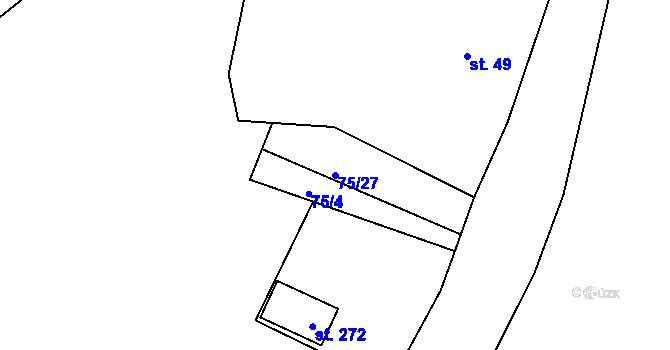 Parcela st. 75/27 v KÚ Lipová u Chebu, Katastrální mapa