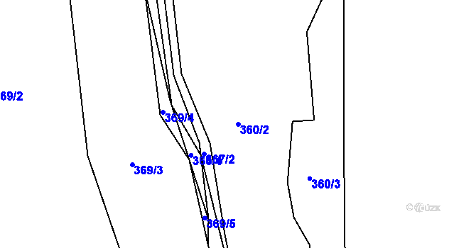 Parcela st. 360/2 v KÚ Mechová, Katastrální mapa