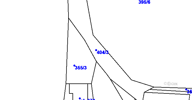 Parcela st. 404/3 v KÚ Mechová, Katastrální mapa