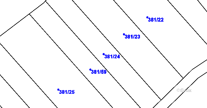 Parcela st. 381/24 v KÚ Mechová, Katastrální mapa