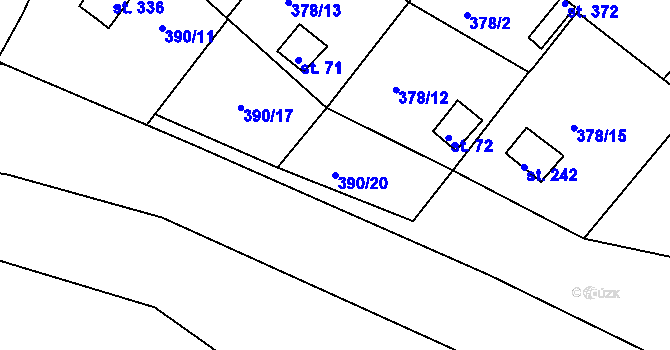 Parcela st. 390/20 v KÚ Mechová, Katastrální mapa