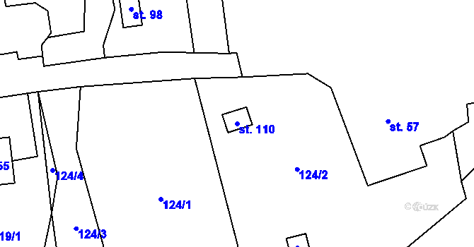 Parcela st. 110 v KÚ Palič, Katastrální mapa