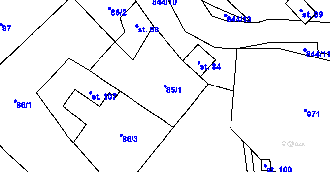 Parcela st. 85/1 v KÚ Palič, Katastrální mapa