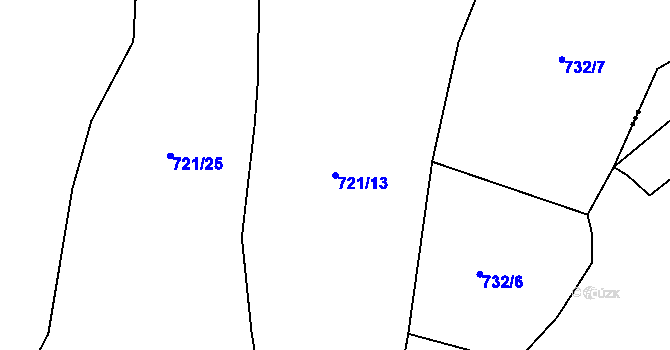Parcela st. 721/13 v KÚ Palič, Katastrální mapa