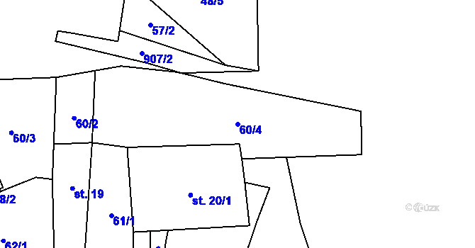 Parcela st. 60/4 v KÚ Palič, Katastrální mapa