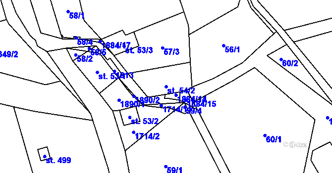 Parcela st. 54/2 v KÚ Lipová u Šluknova, Katastrální mapa