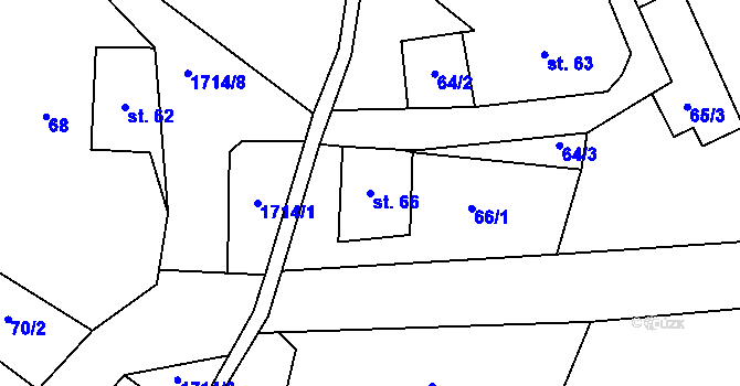 Parcela st. 66 v KÚ Lipová u Šluknova, Katastrální mapa