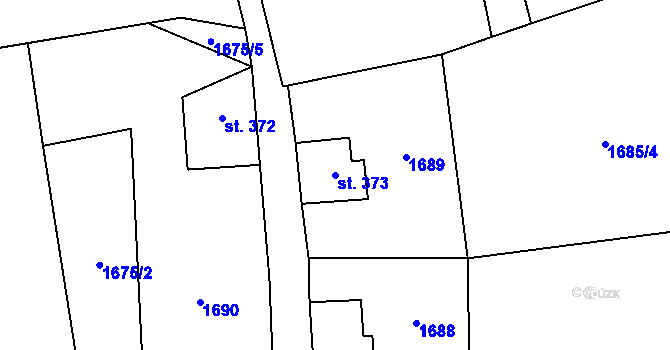 Parcela st. 373 v KÚ Lipová u Šluknova, Katastrální mapa