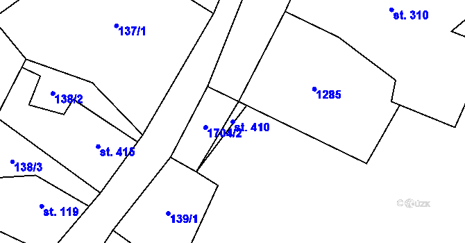 Parcela st. 410 v KÚ Lipová u Šluknova, Katastrální mapa