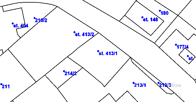 Parcela st. 413/1 v KÚ Lipová u Šluknova, Katastrální mapa
