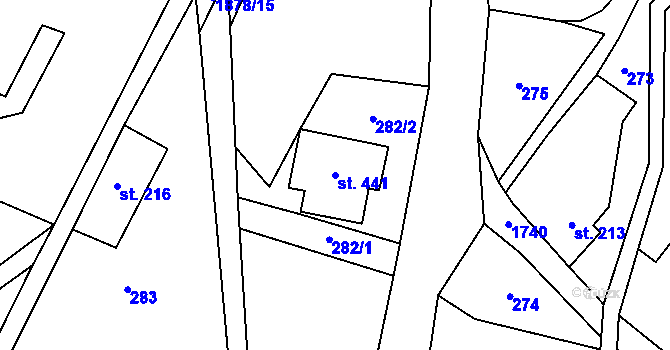 Parcela st. 441 v KÚ Lipová u Šluknova, Katastrální mapa