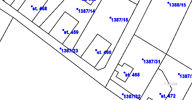 Parcela st. 460 v KÚ Lipová u Šluknova, Katastrální mapa