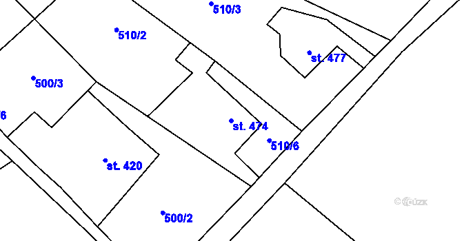 Parcela st. 474 v KÚ Lipová u Šluknova, Katastrální mapa