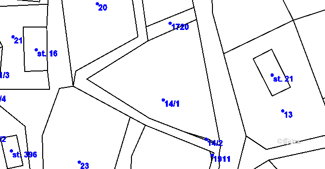 Parcela st. 14 v KÚ Lipová u Šluknova, Katastrální mapa
