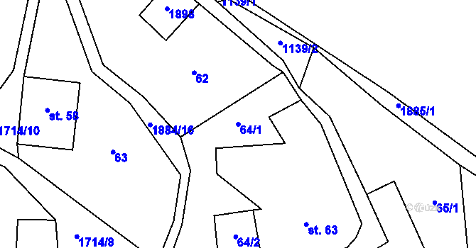 Parcela st. 64/1 v KÚ Lipová u Šluknova, Katastrální mapa