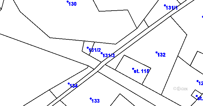 Parcela st. 131/3 v KÚ Lipová u Šluknova, Katastrální mapa