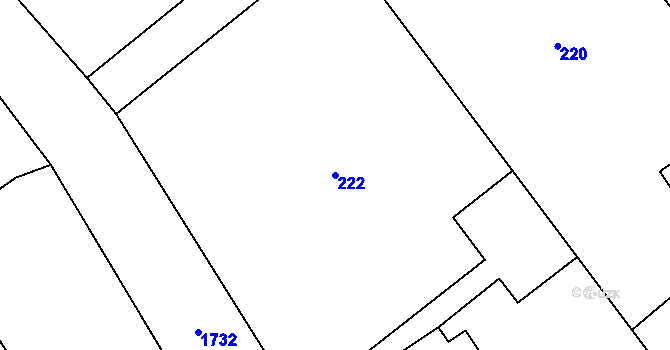 Parcela st. 222 v KÚ Lipová u Šluknova, Katastrální mapa