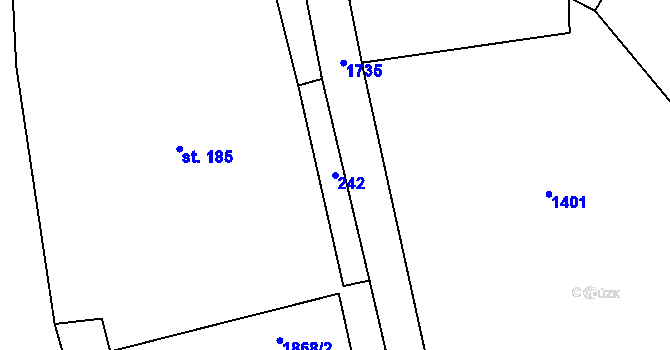 Parcela st. 242 v KÚ Lipová u Šluknova, Katastrální mapa