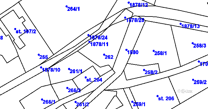 Parcela st. 262 v KÚ Lipová u Šluknova, Katastrální mapa