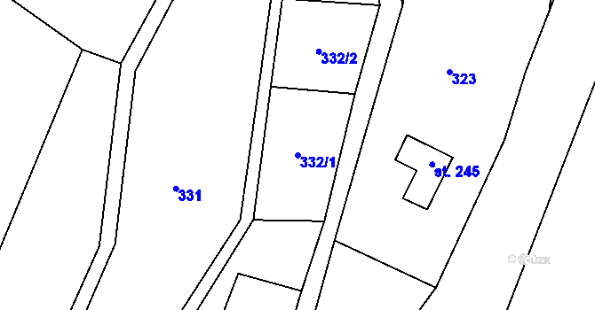 Parcela st. 332/1 v KÚ Lipová u Šluknova, Katastrální mapa