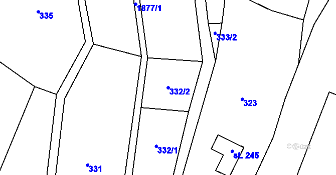 Parcela st. 332/2 v KÚ Lipová u Šluknova, Katastrální mapa