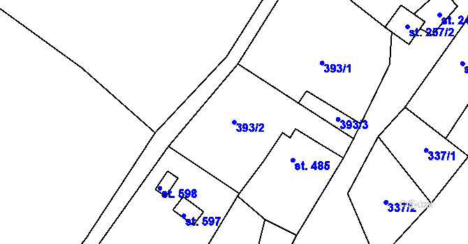 Parcela st. 393/2 v KÚ Lipová u Šluknova, Katastrální mapa