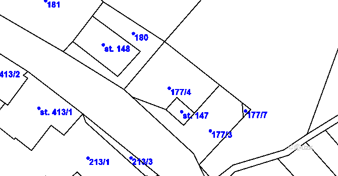Parcela st. 177/4 v KÚ Lipová u Šluknova, Katastrální mapa