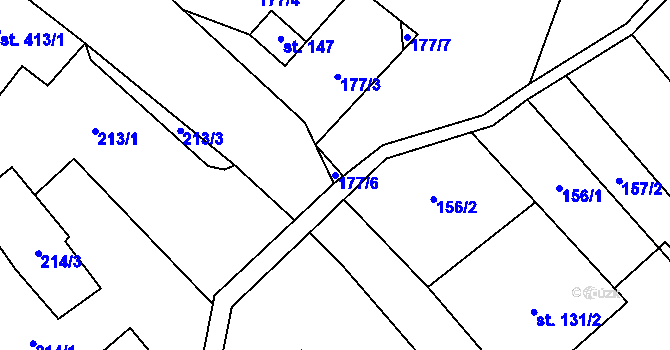 Parcela st. 177/6 v KÚ Lipová u Šluknova, Katastrální mapa